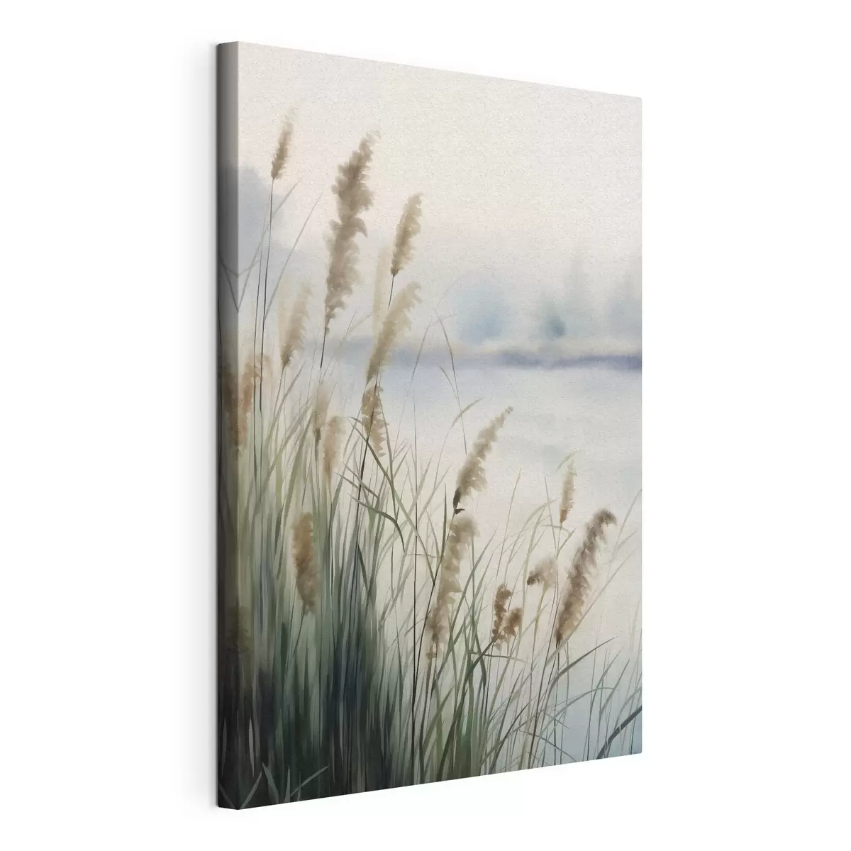 wall murals Tall, feathery pampas grass, foggy textured landscape s50963