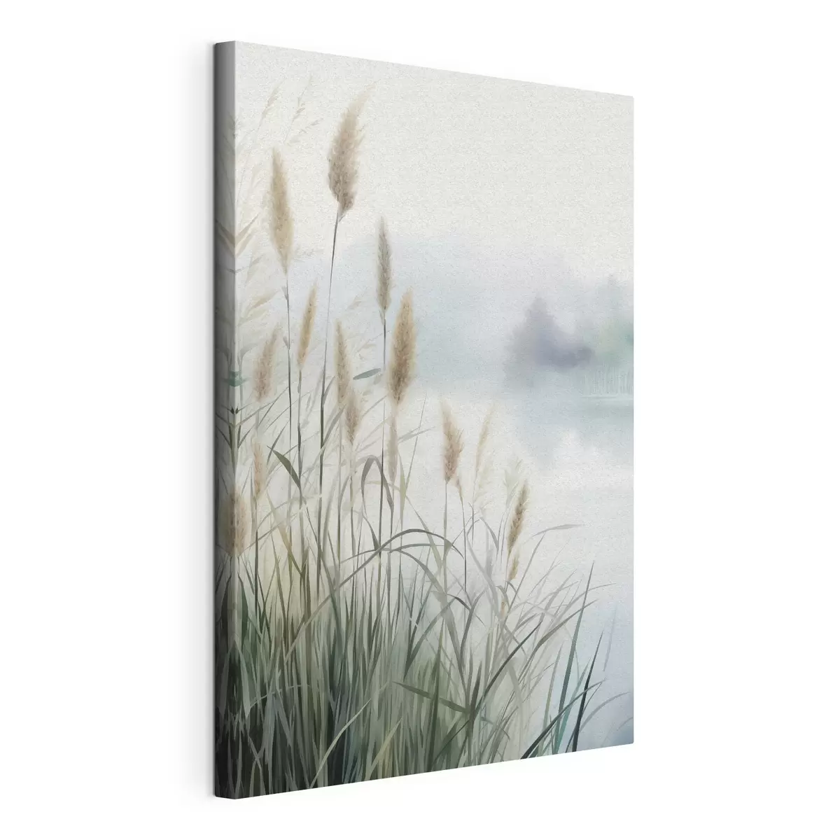 wall murals Tall, feathery pampas grass, foggy textured landscape s50964