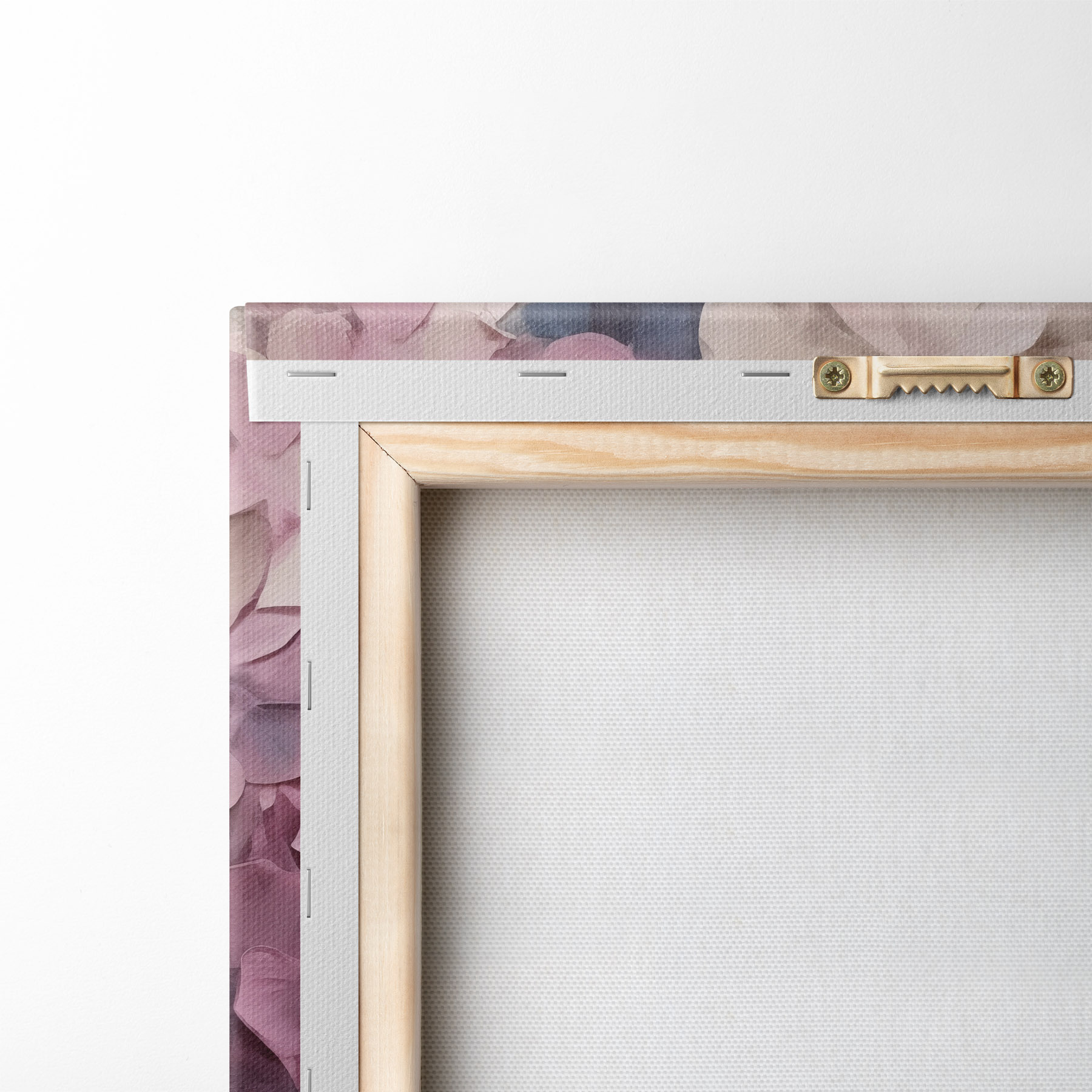 wall murals Hydrangeas in shades of pink, cream, and blue, with textured petals, abstract art s50967