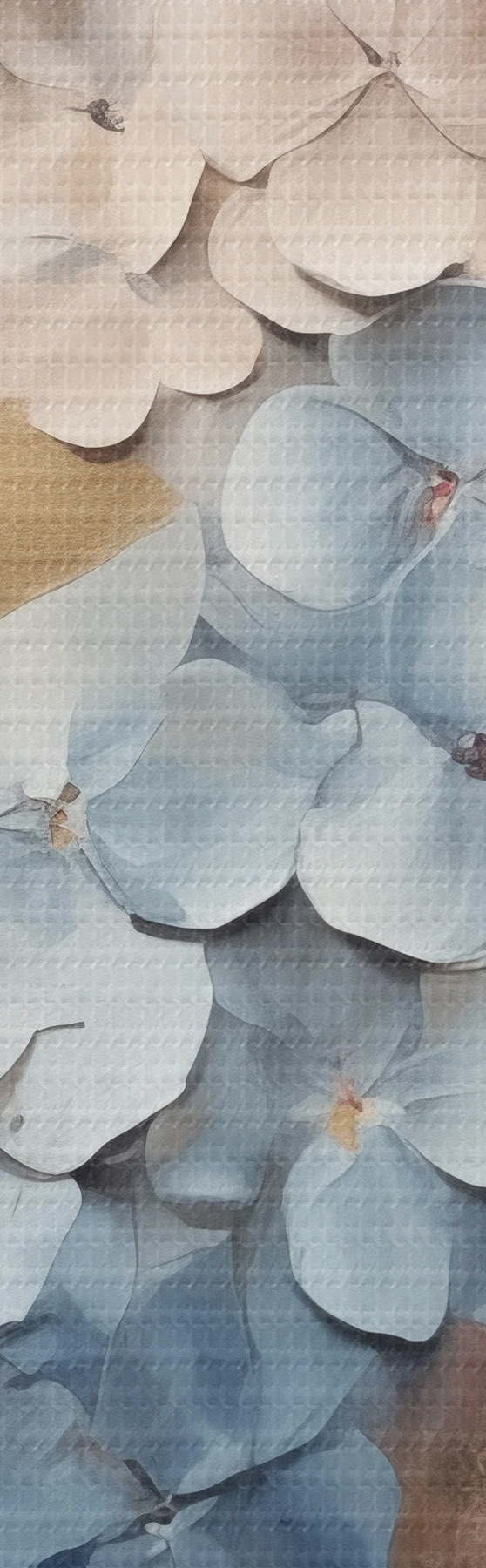 wall murals Hydrangeas in shades of pink, cream, and blue, with textured petals, abstract art s50968