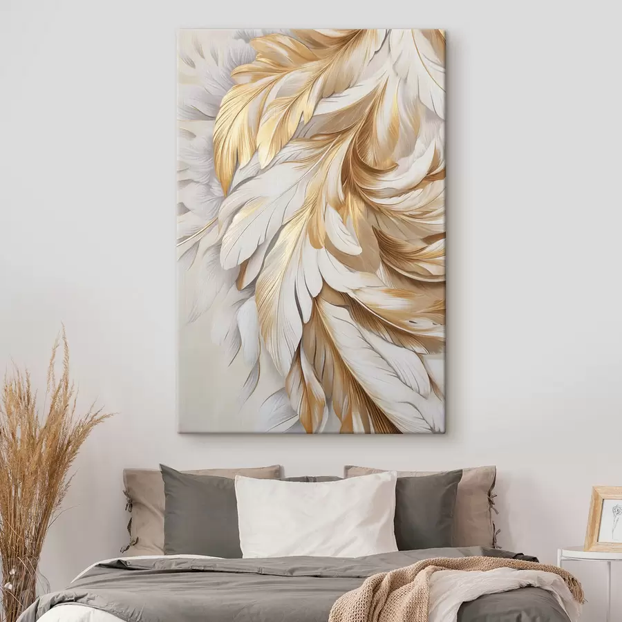 murales Plumas grandes y decorativas, detalles intrincados y una textura delicada s50969