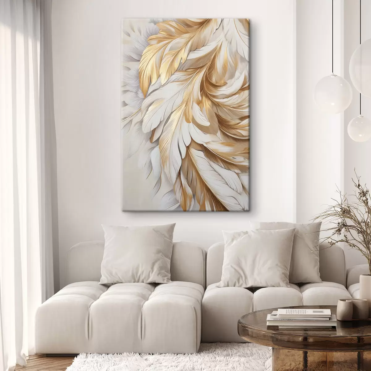 wall murals Large, decorative feathers, intricate details and a delicate texture s50969