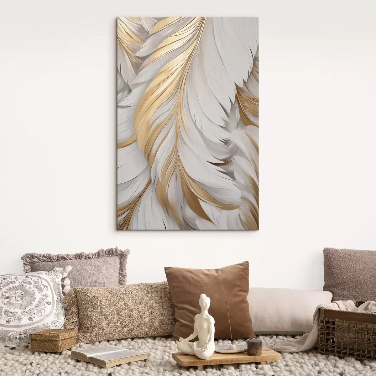 wall murals Large, decorative feathers, intricate details and a delicate texture s50970