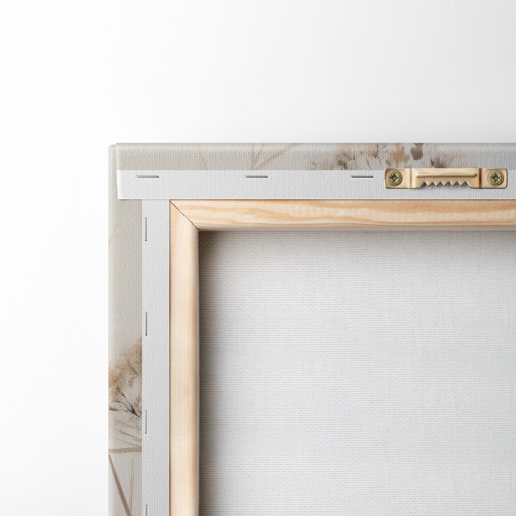 wall murals Tall, dry grass and flowers in muted beige and white tones, soft, blurred background s50974