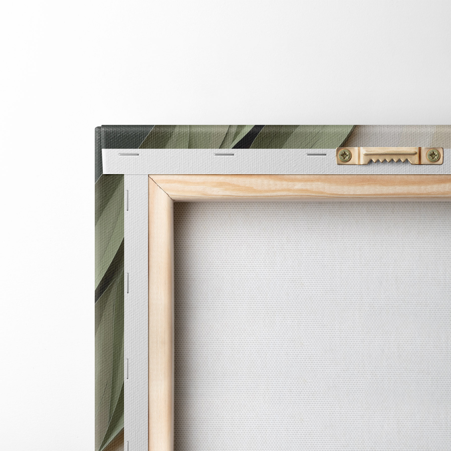 wall murals Adstract leaves against green background, with layered textures and shadows s50976