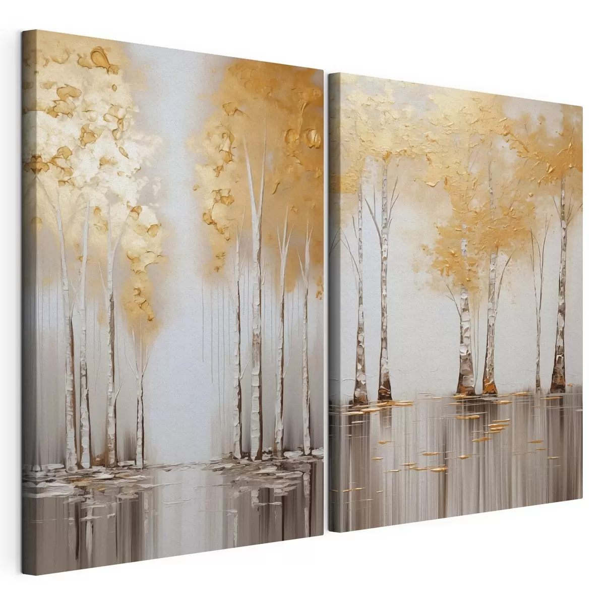 wall murals Textured trees with abstract foliage, modern art m31043