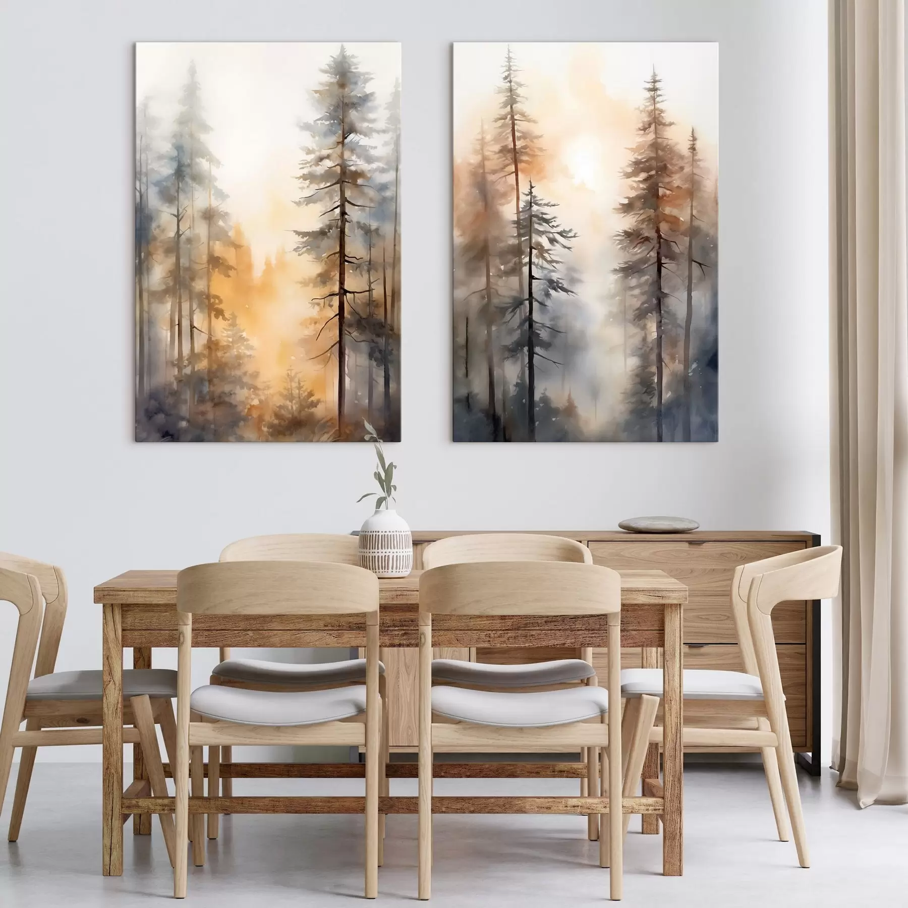 murales Bosque en luz damasco m31046