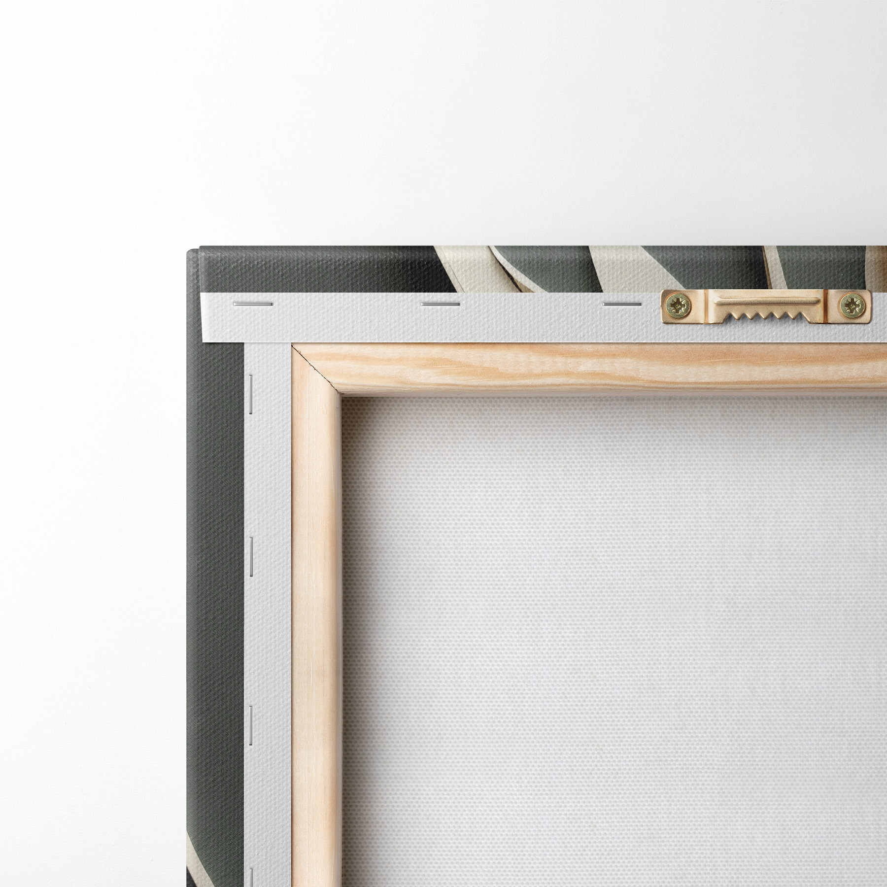 murales Hojas abstractas sobre fondo verde, con texturas superpuestas y sombras m31054