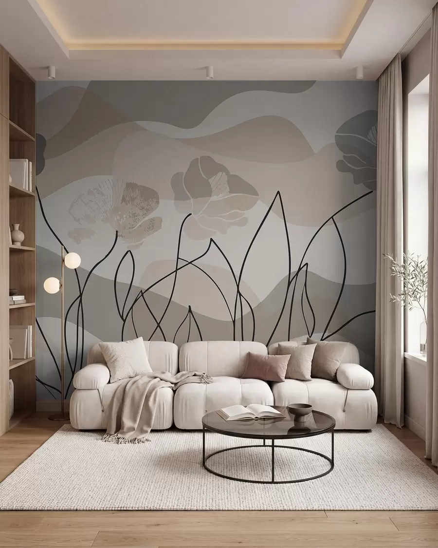 murales Boceto floral w09989