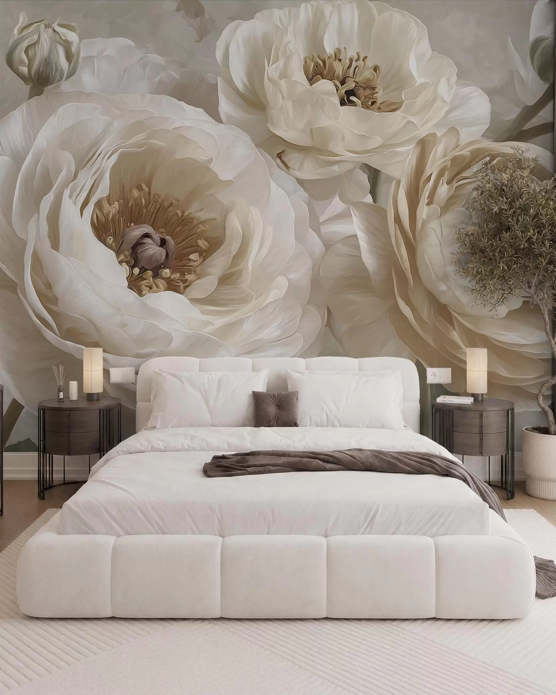 Wall Mural Photo Wallpaper Cream Bouquet w09780