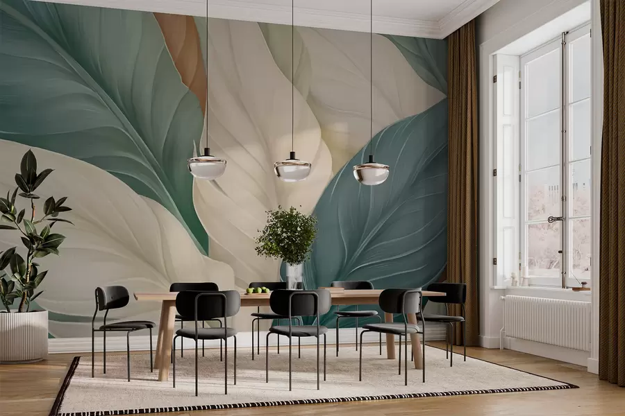 peintures murales Feuilles pointues w05981