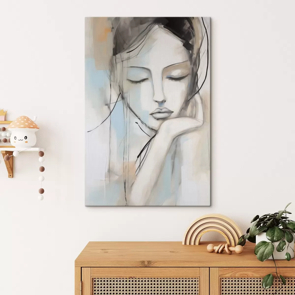 wall murals Abstract portrait, imitation of a painting s50980
