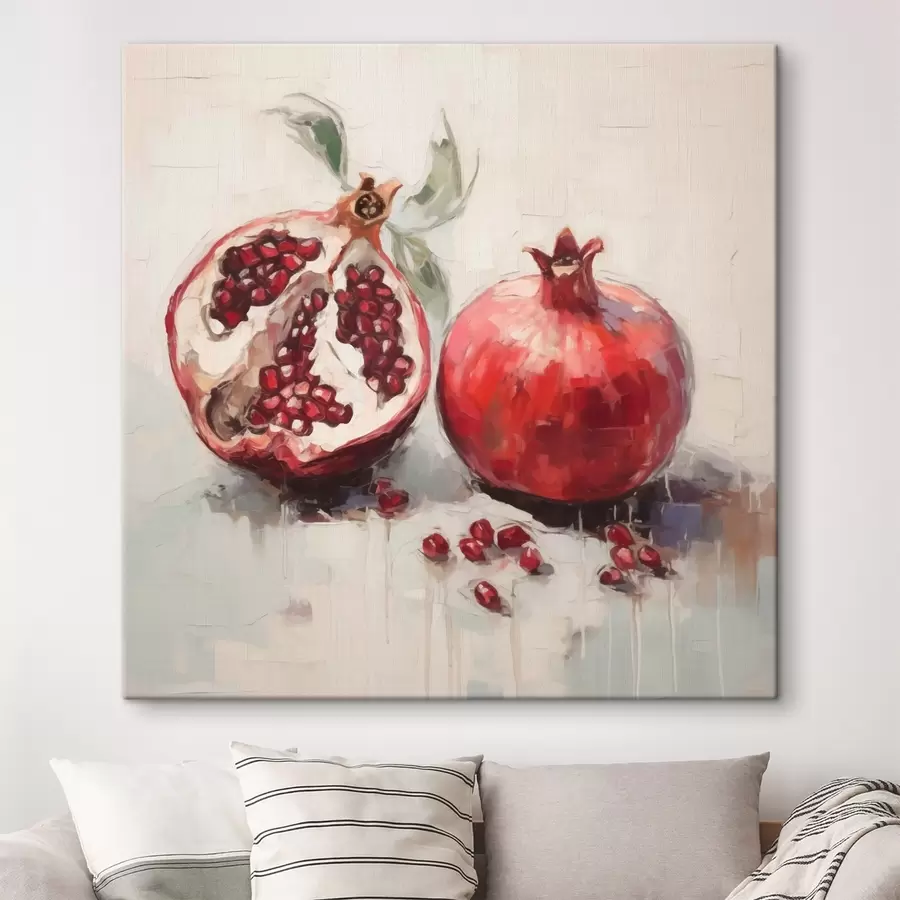 murales Granadas maduras, pintura de imitación s50981