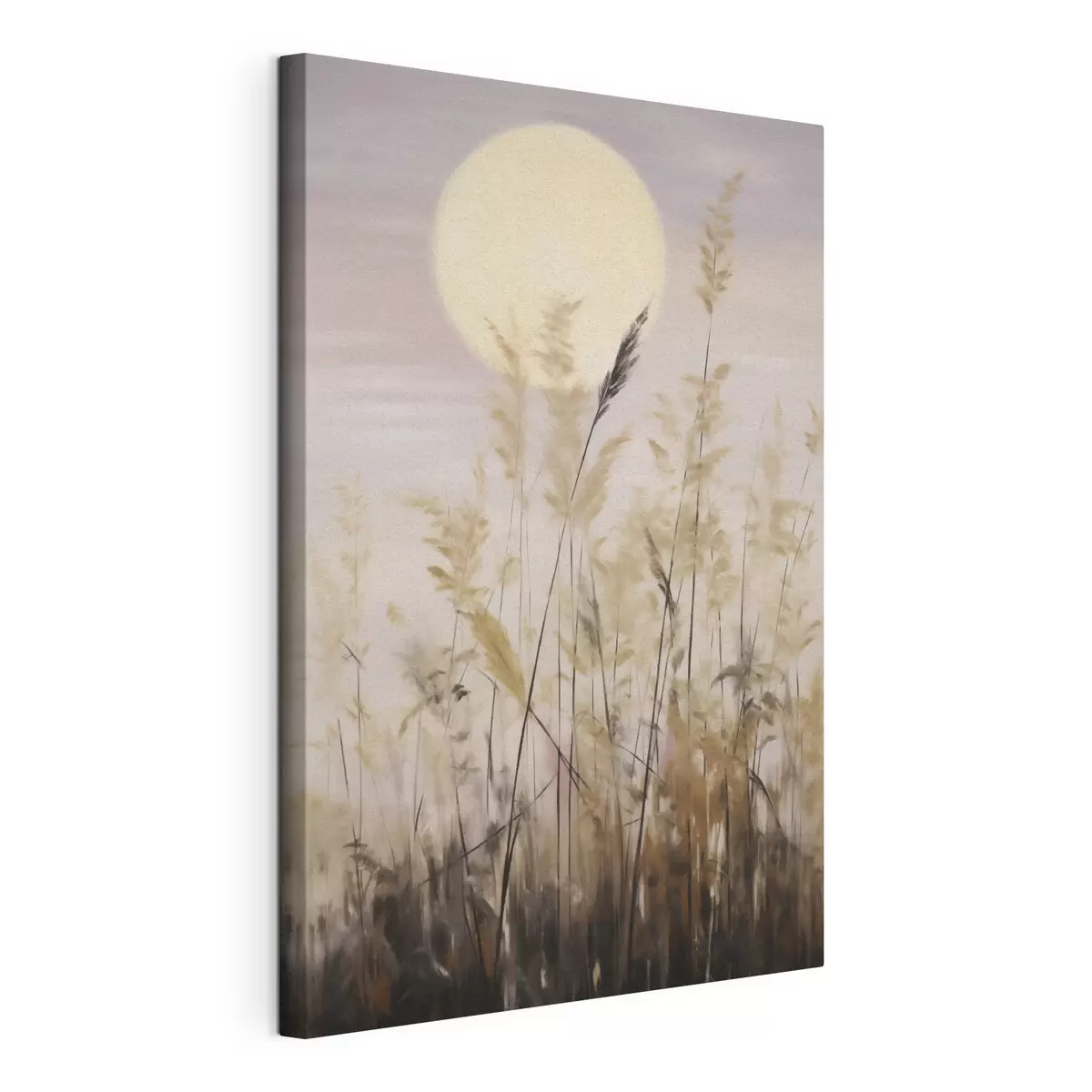 wall murals Abstract grasses against the backdrop of the moon, imitation of a painting s50985
