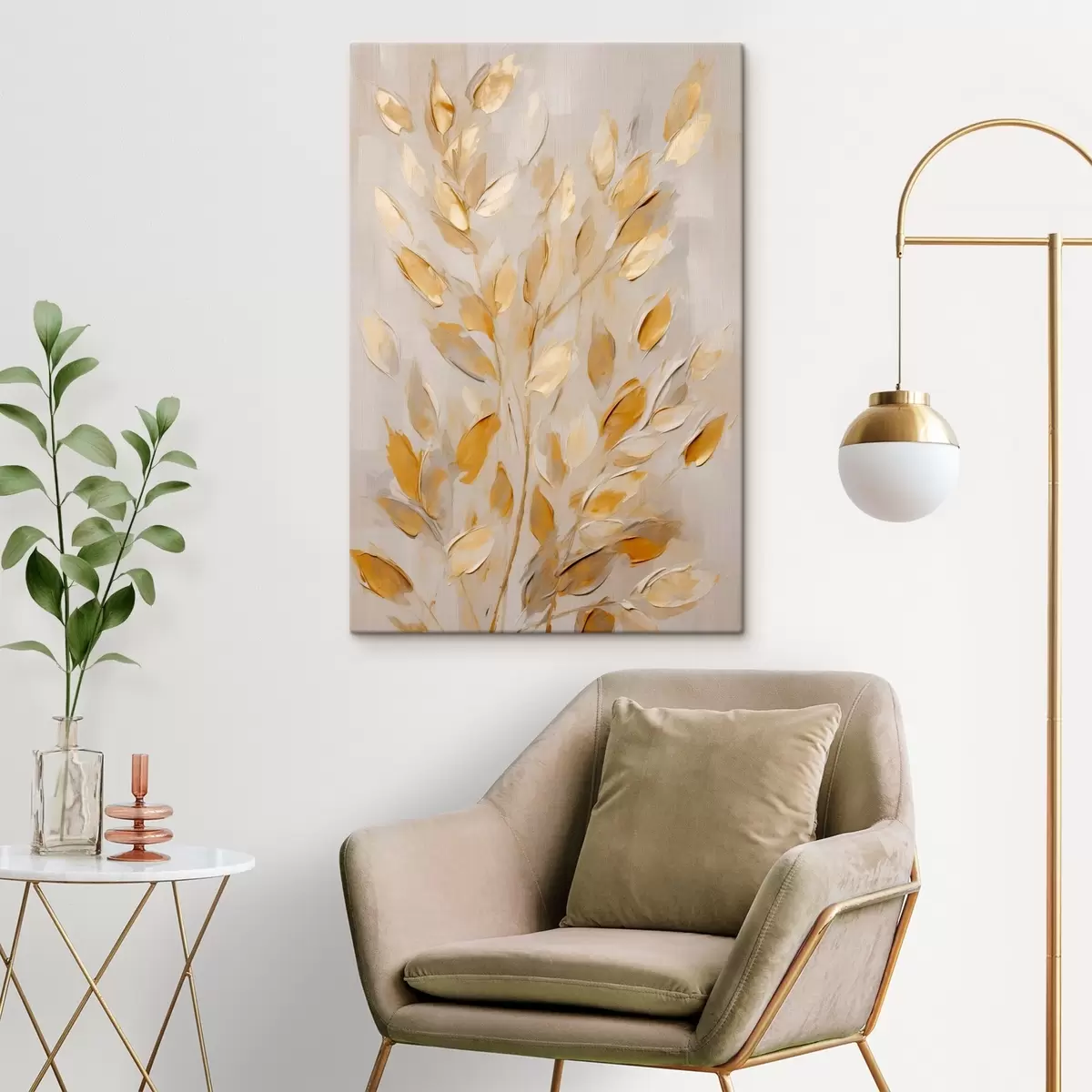 wall murals Abstract foliage, imitation painting s50994