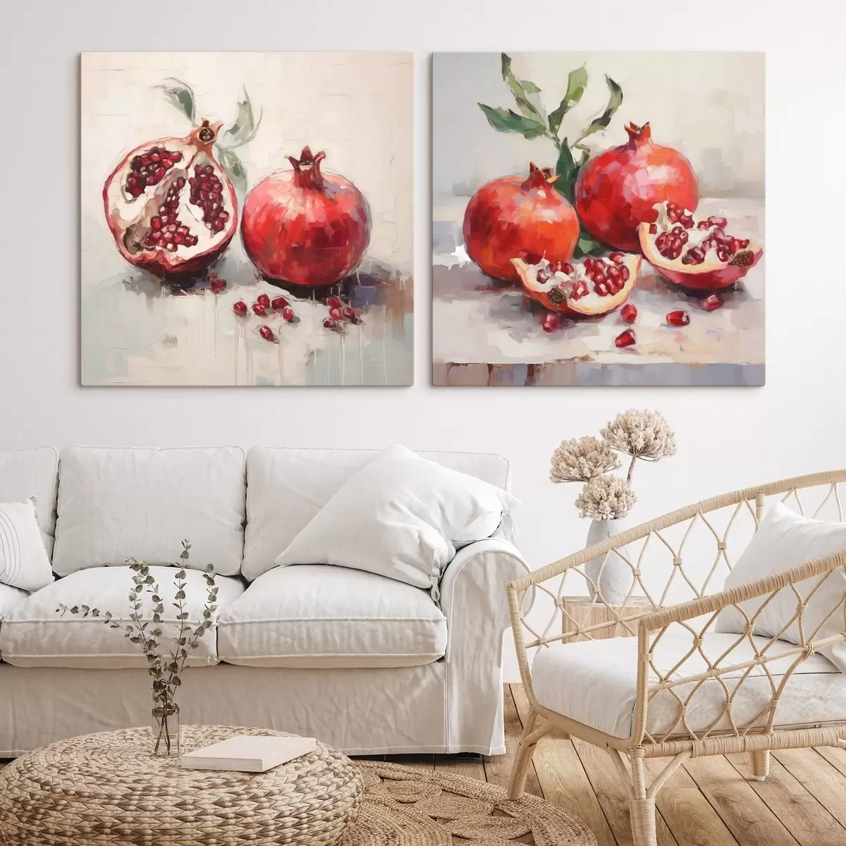 wall murals Ripe pomegranates, imitation painting m31060