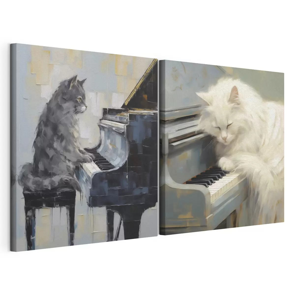 wall murals Cat and piano, imitation painting m31064