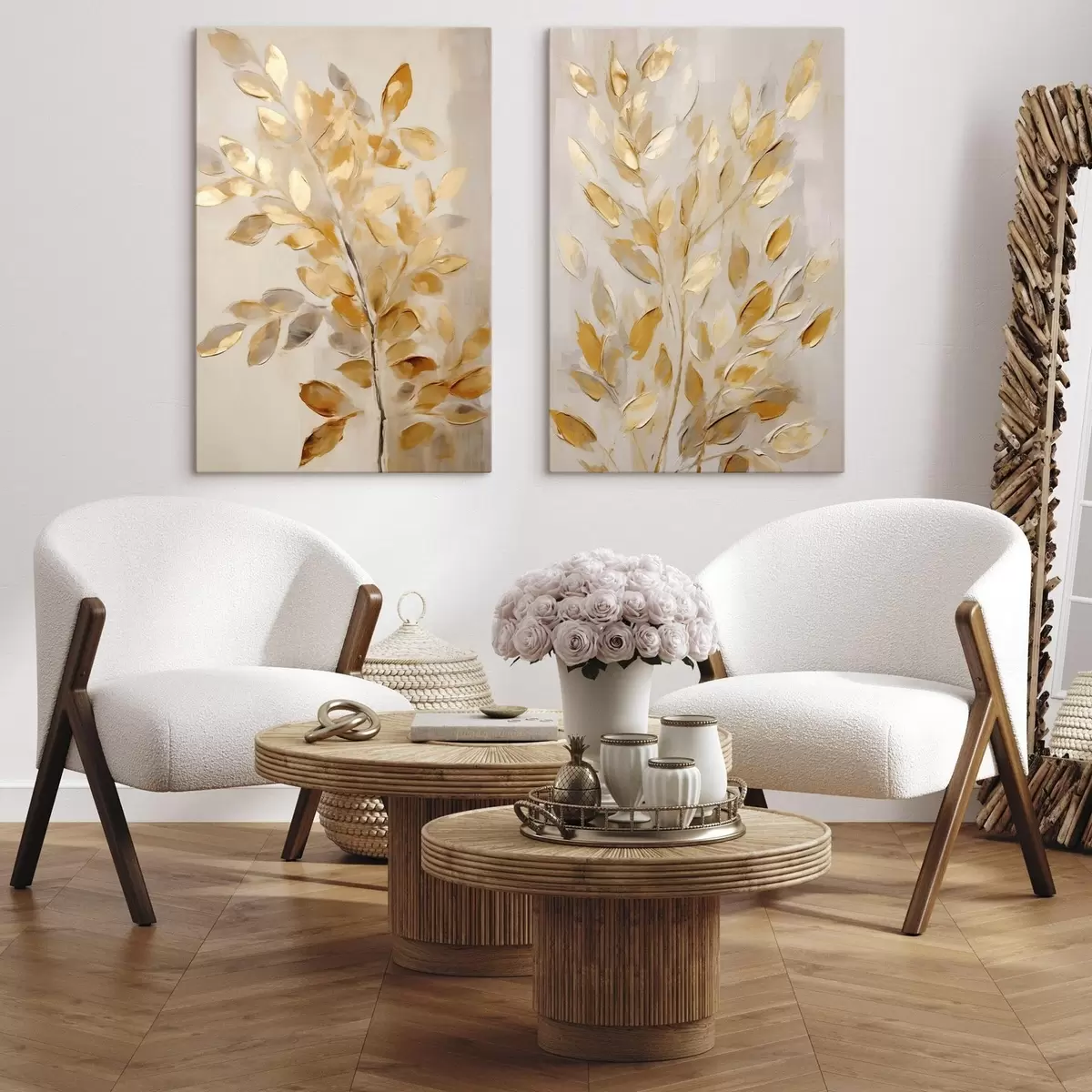 wall murals Abstract foliage, imitation painting m31066