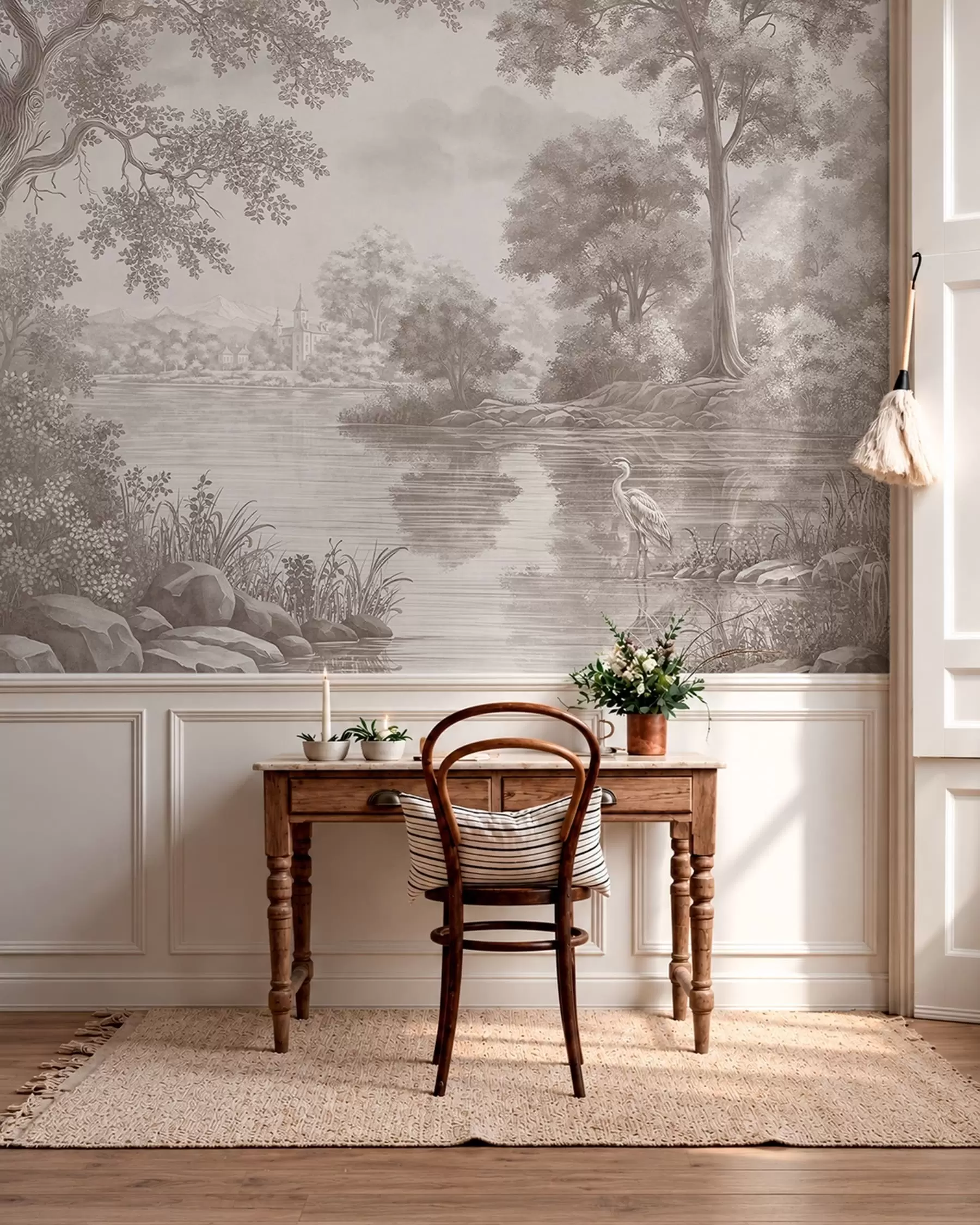 Wall Mural Photo Wallpaper Heron by the Still Lake w05805
