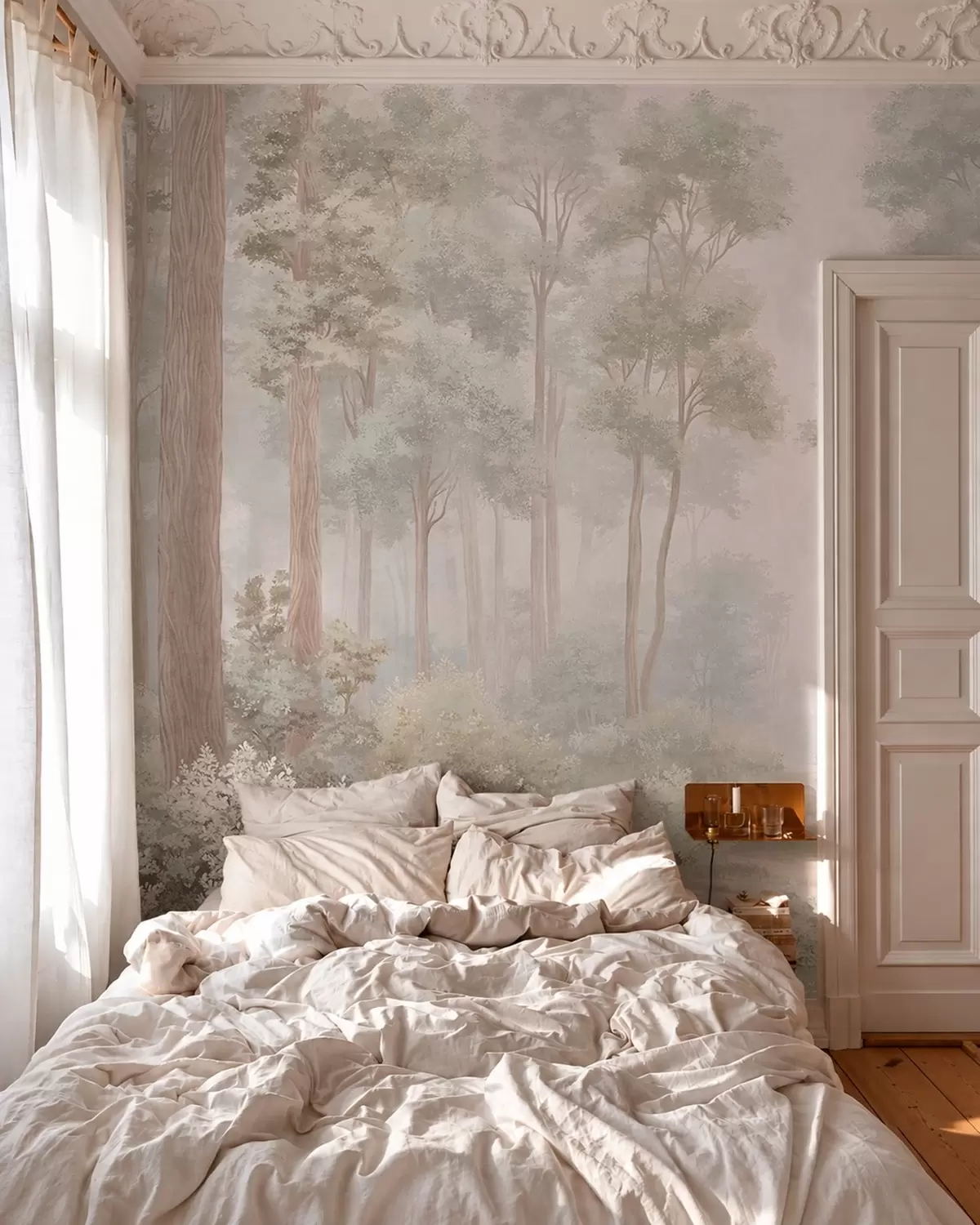 Wall Mural Photo Wallpaper Soft pastel forest with a winding path w05889