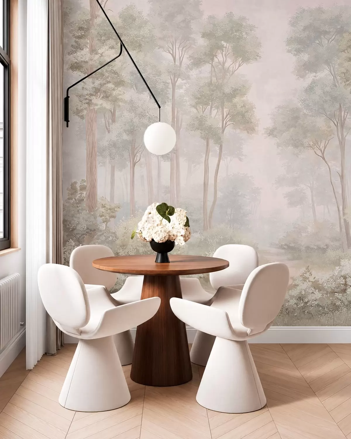 Wall Mural Photo Wallpaper Soft pastel forest with a winding path w05889