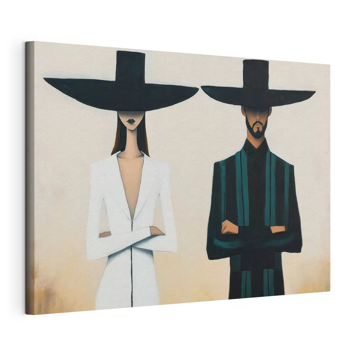 murales Pareja con sombreros de ala ancha s51003