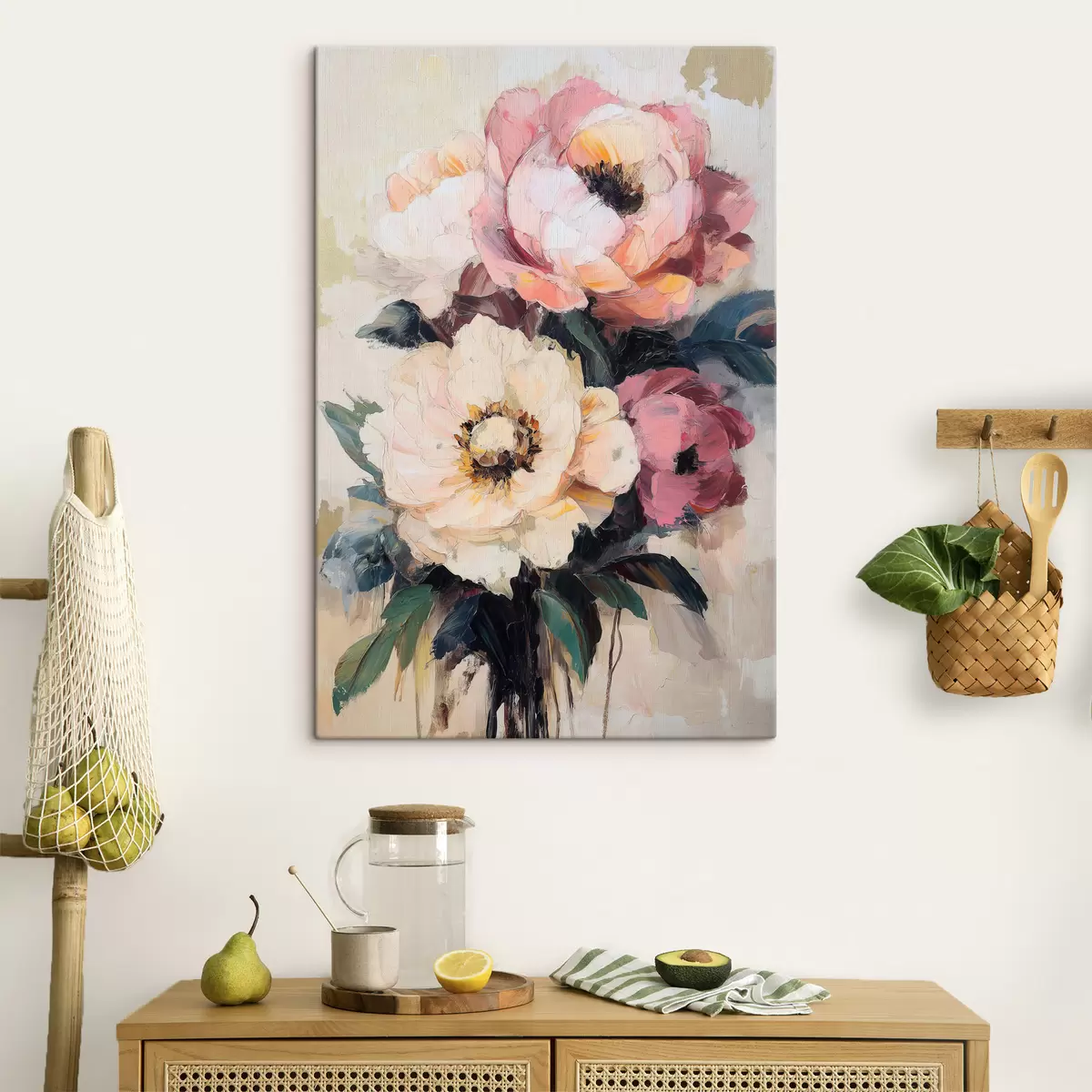 wall murals Pink and cream peonies s51007