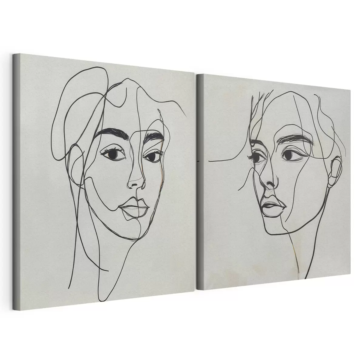 murales Rostros abstractos lineales m31069