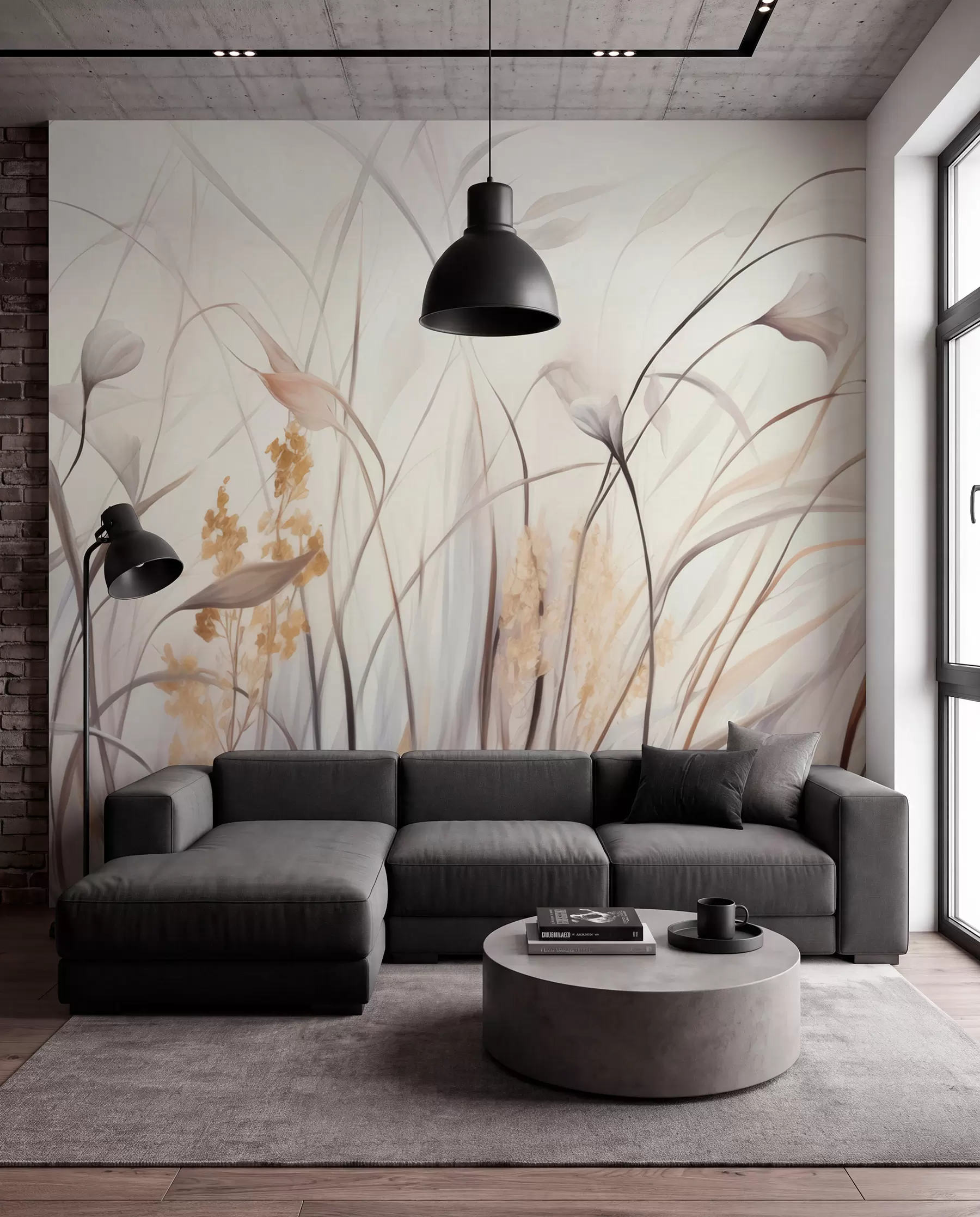 peintures murales Fleurs séchées w05938