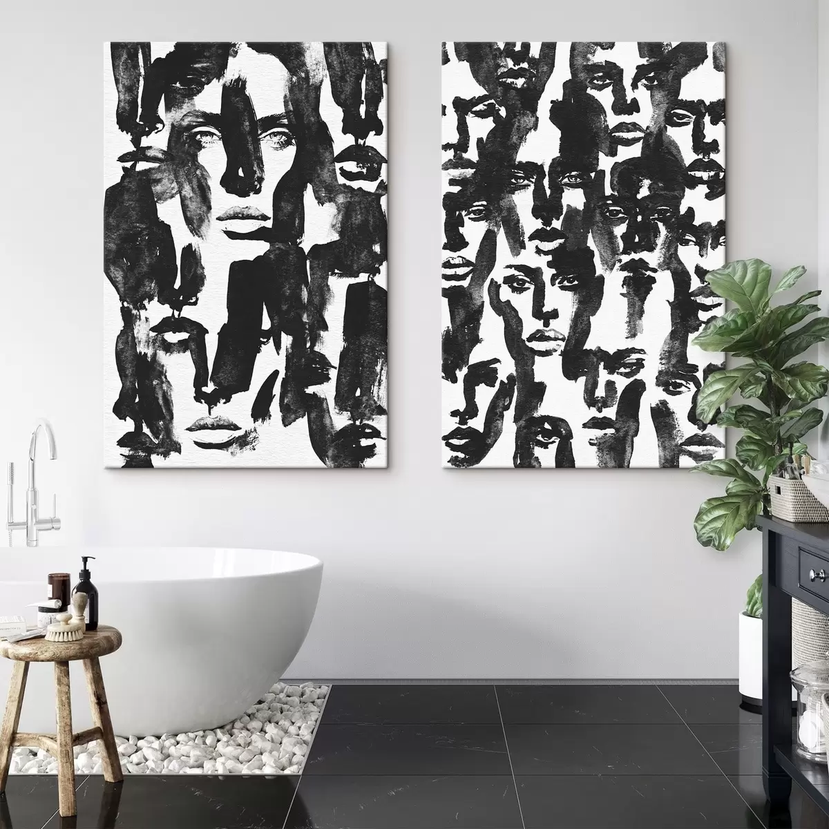 wall murals Abstract faces m31035