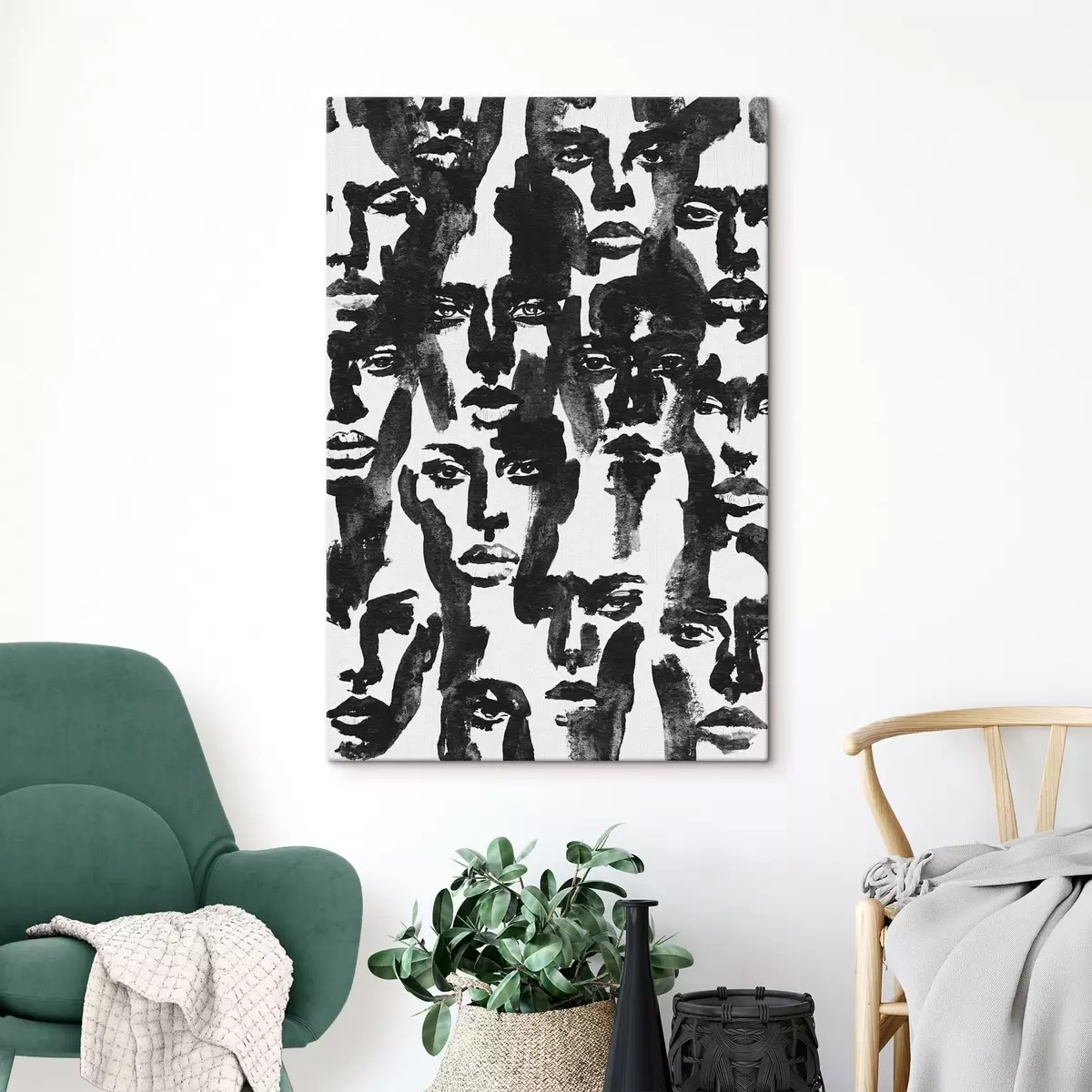 wall murals Abstract faces s50862