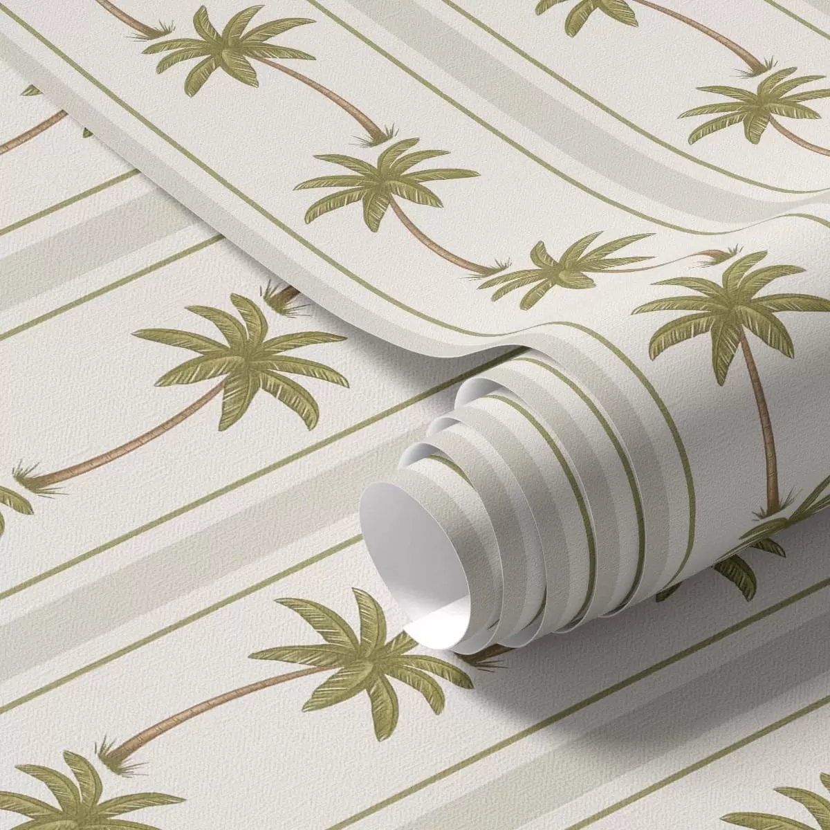 Wallpaper Vertical stripes with palm trees on a light background a01278
