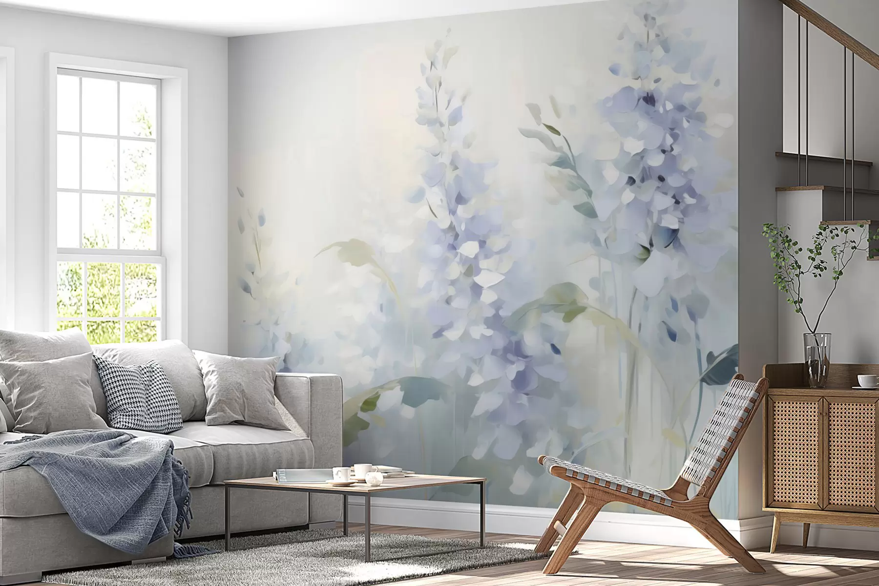 peintures murales Un souffle de bleu w05995