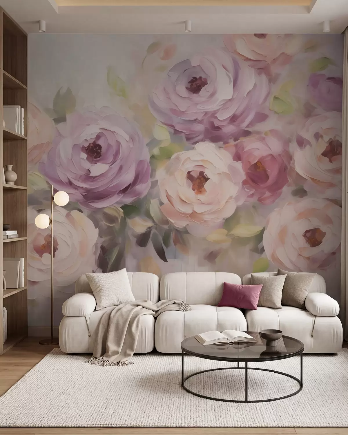 wall murals Abstract roses, imitation of a painting w05996