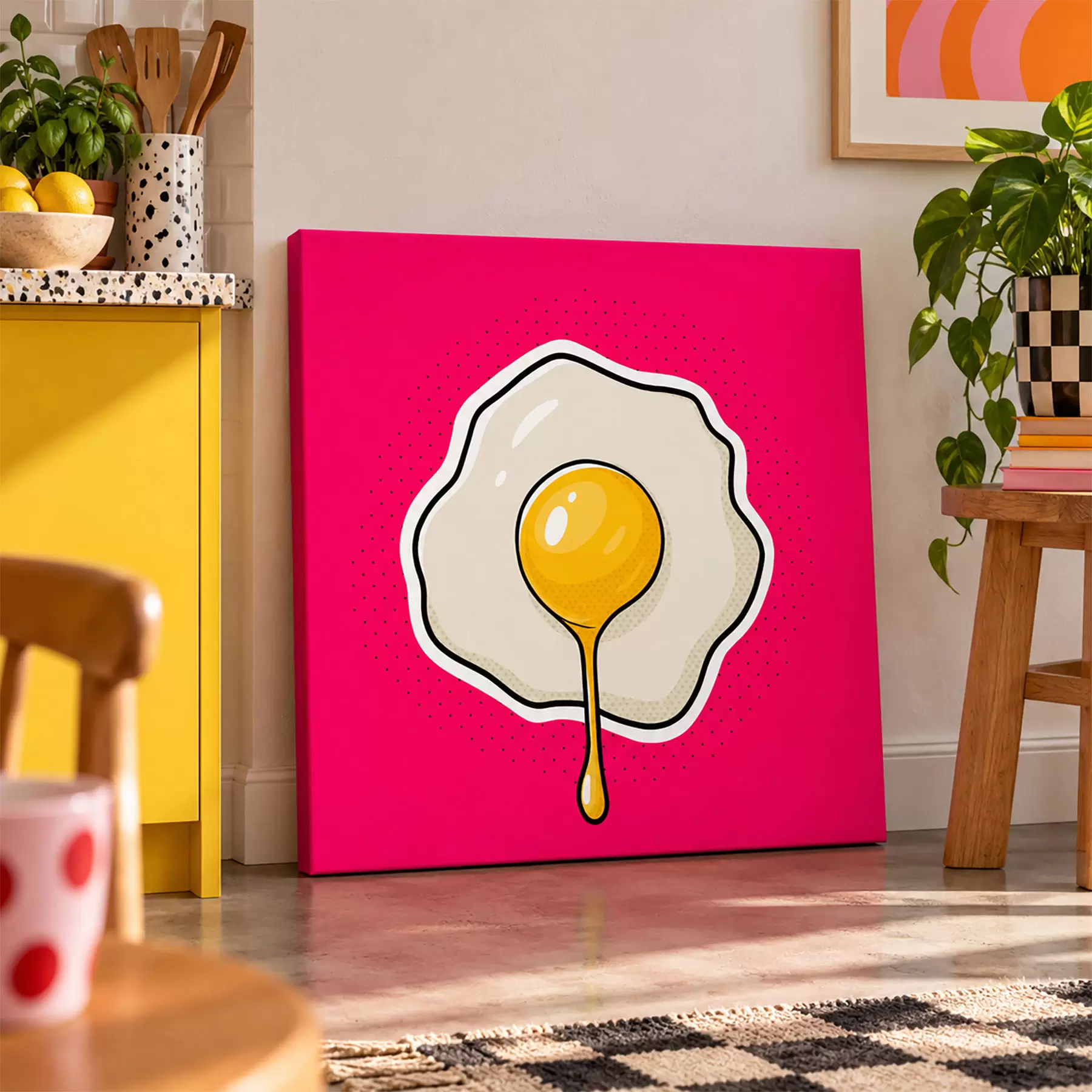 wall murals Sunny side up on pink background s50788