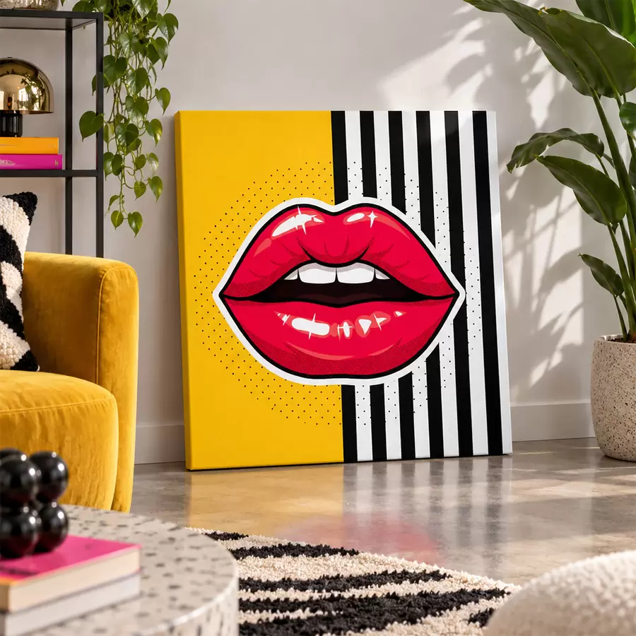 Wall Mural Photo Wallpaper Bold lips, vibrant style statement s50790