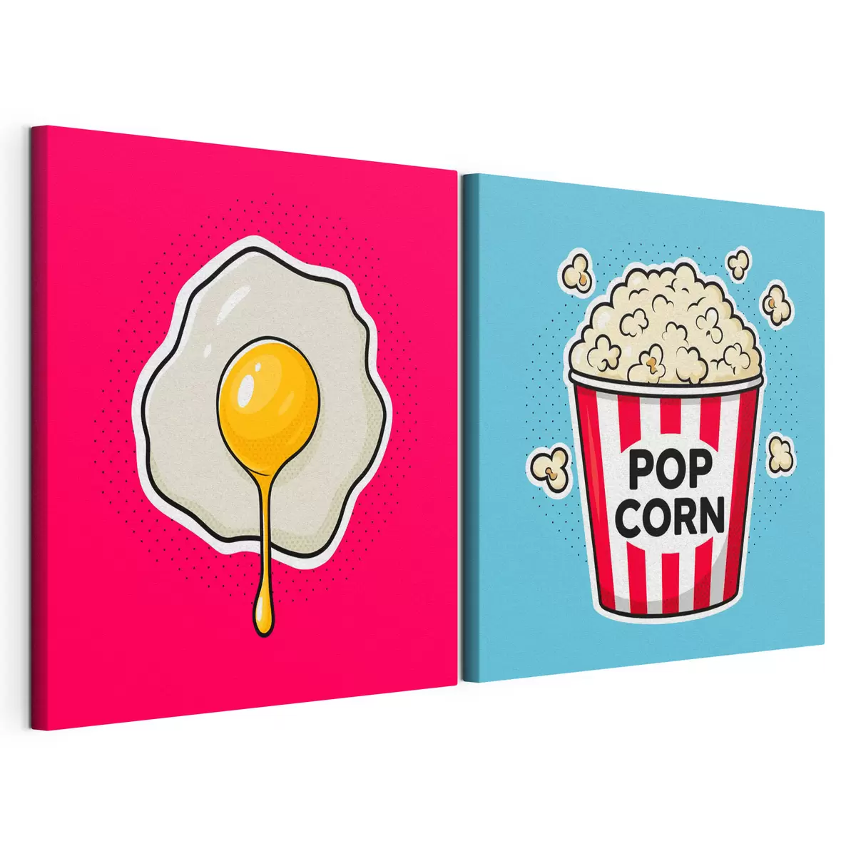 wall murals Fried egg and popcorn artwork combo m31076