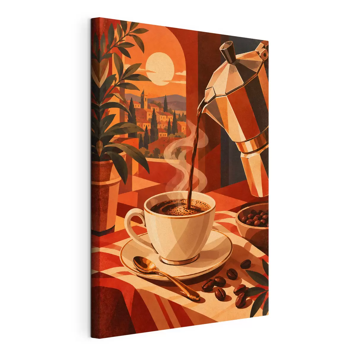 wall murals Warm coffee in a cozy setting s50877