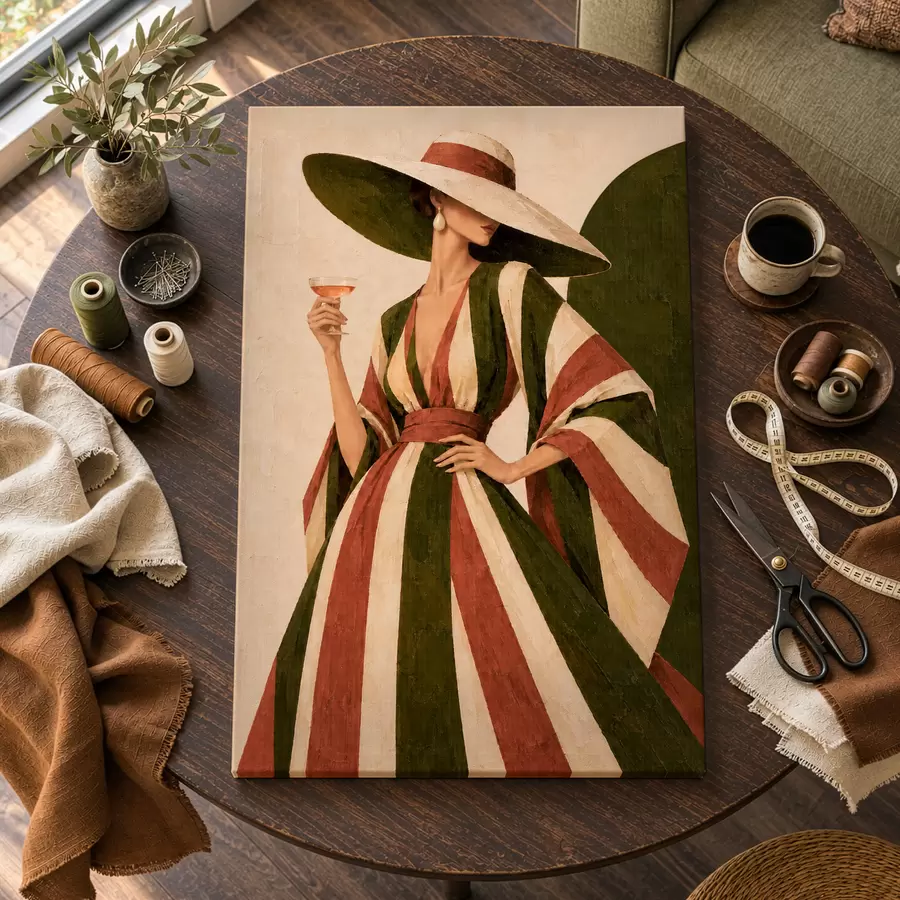 murales Elegancia chic con una bebida con estilo s50880