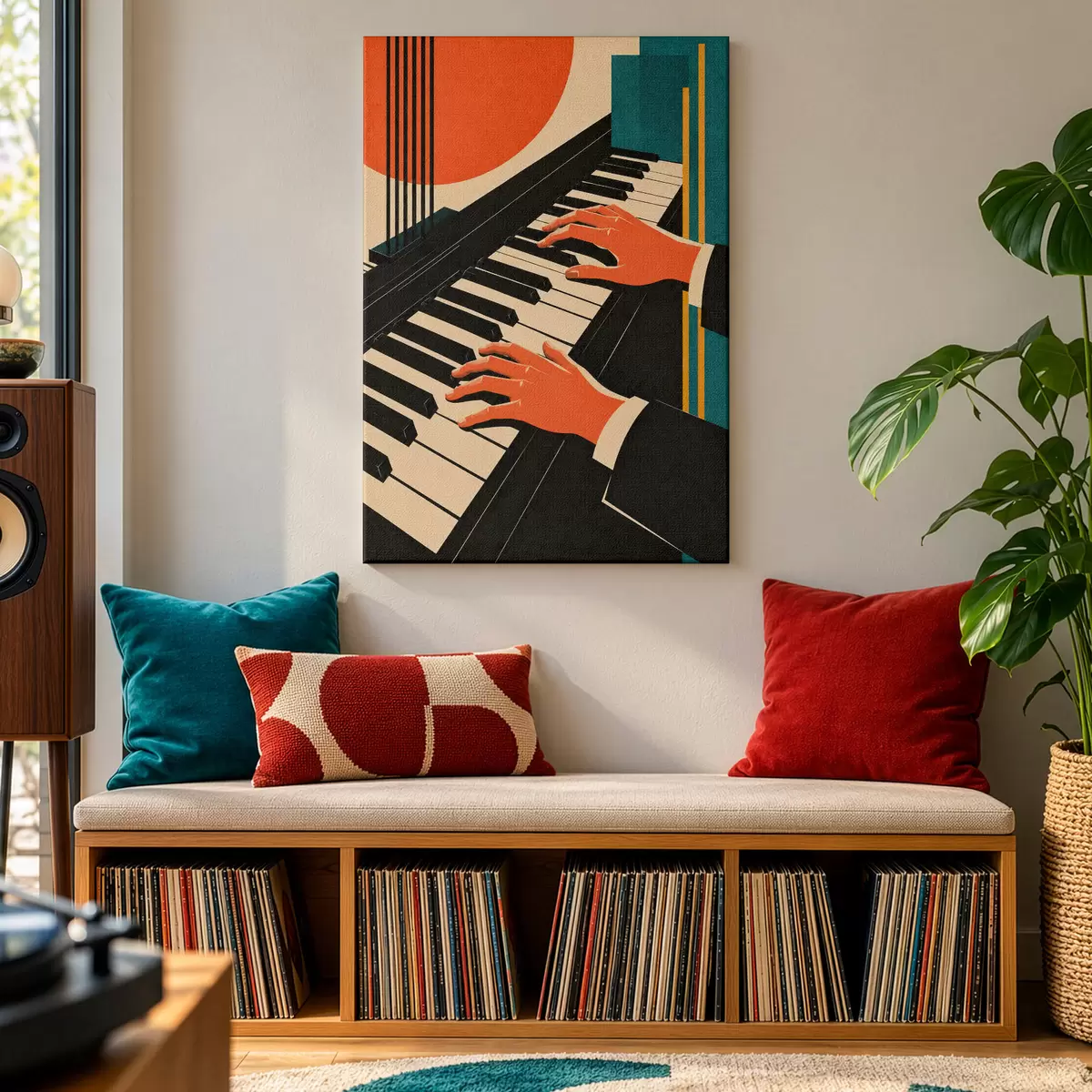 wall murals Hands dancing on piano keys s50922