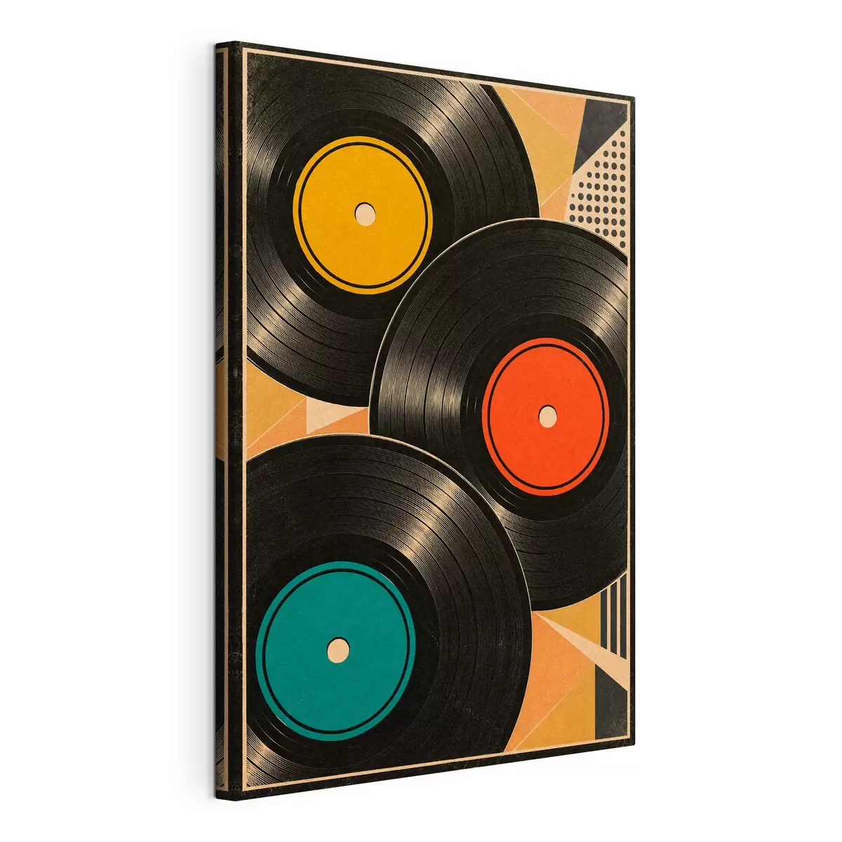 wall murals Retro vibes with colorful vinyl records s50923