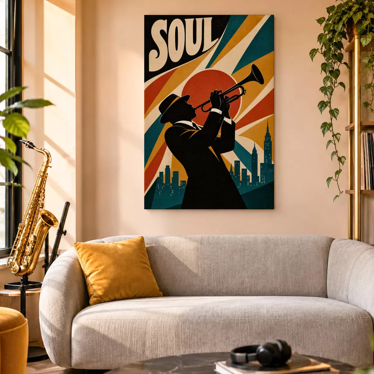 wall murals Jazz notes echo through the city s50925