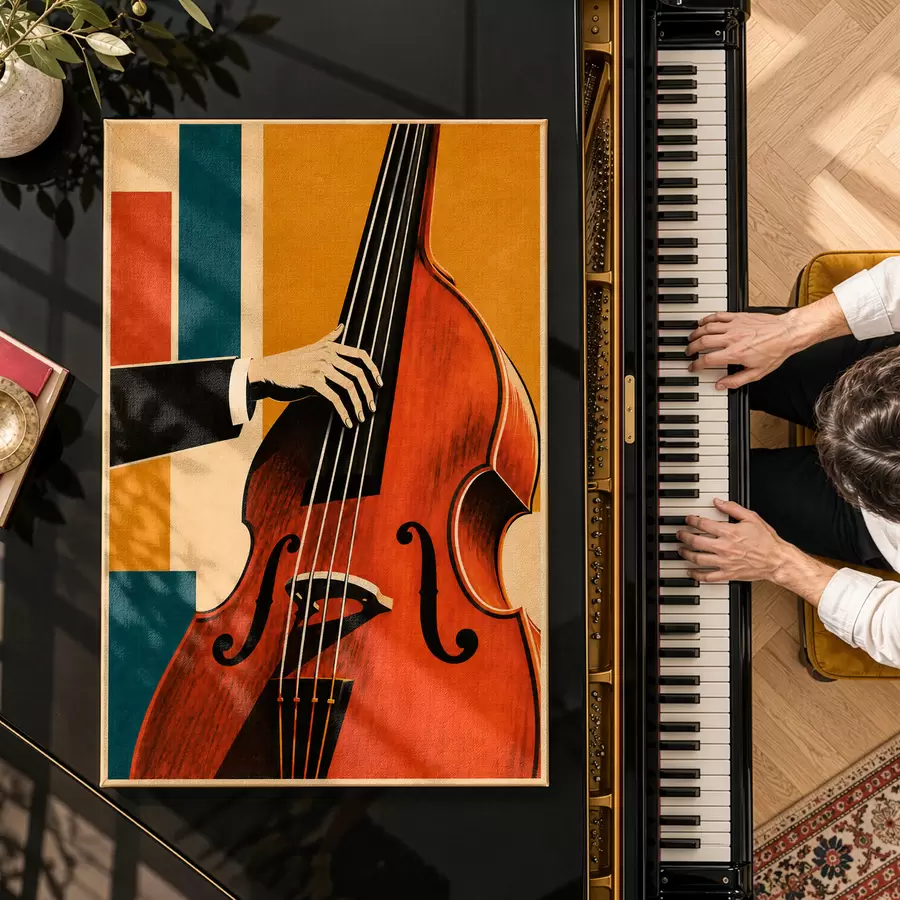 murales Una mano elegante tocando un instrumento musical s50926
