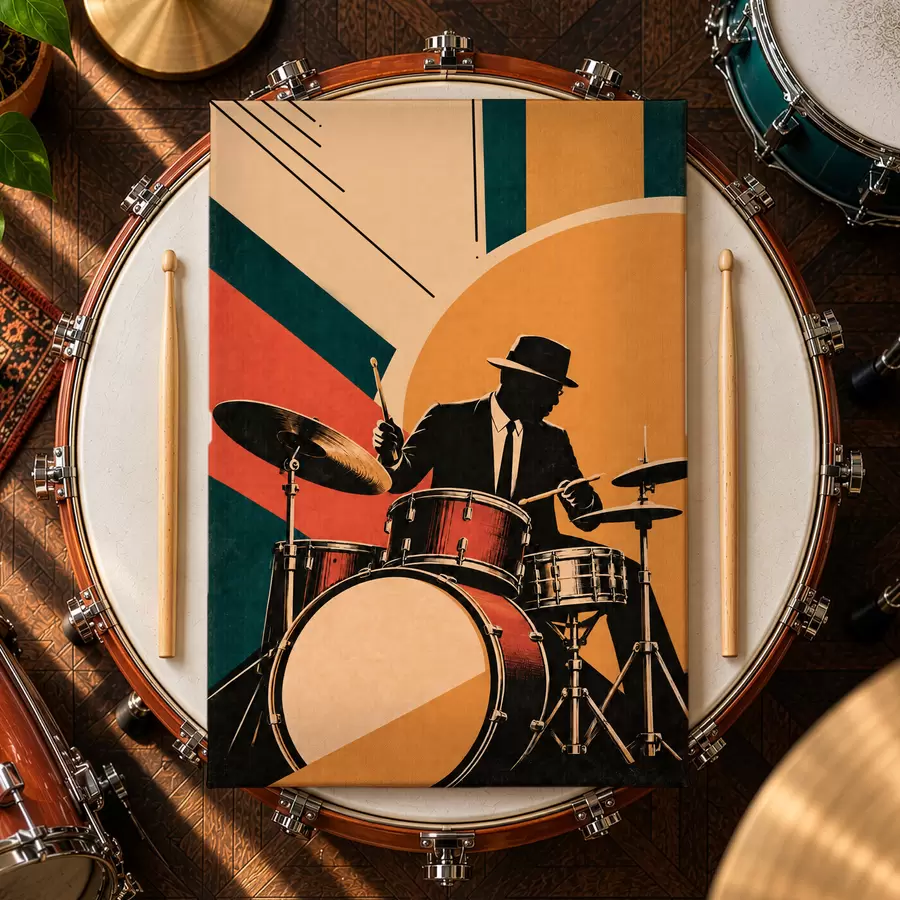 murales Ritmos de jazz en colores vivos s50928