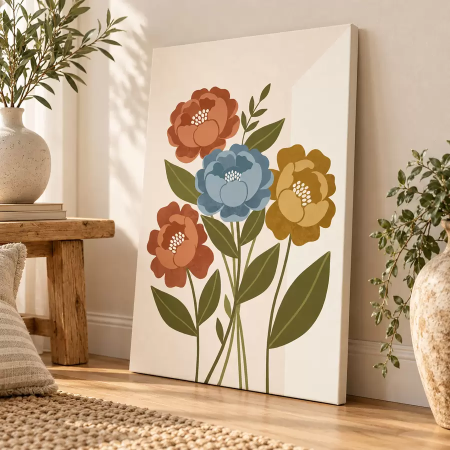 murales Flores vibrantes en suaves tonos pastel s50730