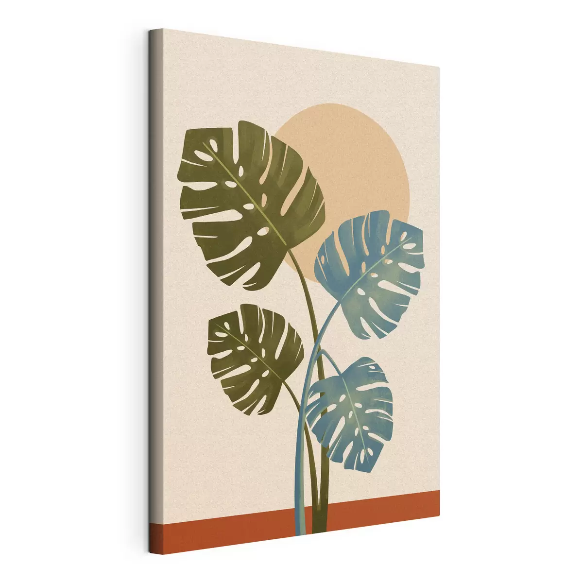 wall murals Stylish leaves against a warm backdrop s50733