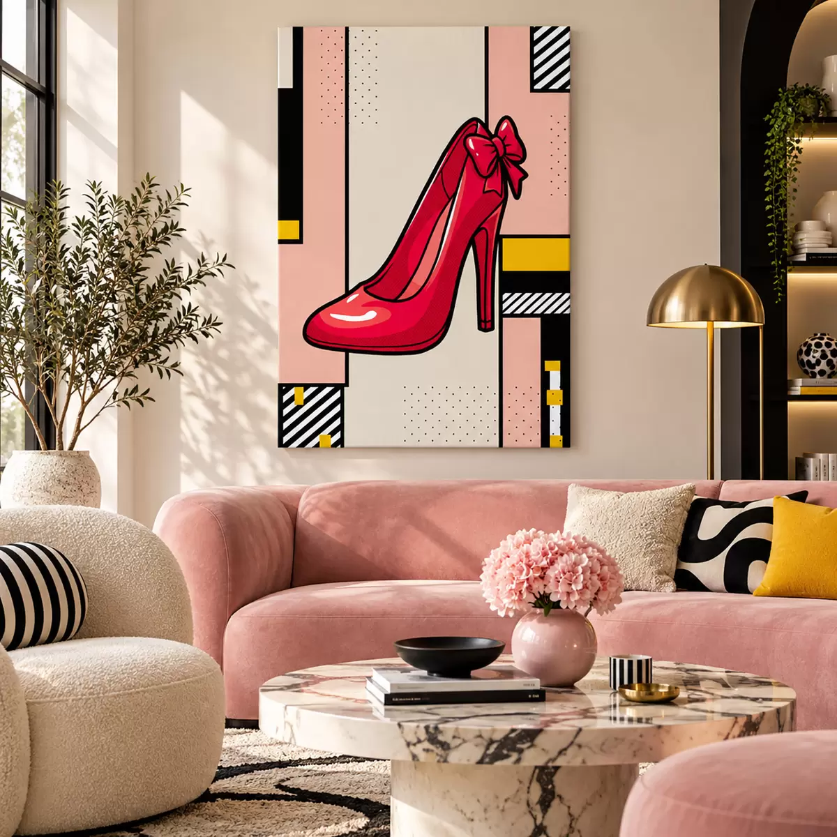 wall murals Chic red heel with playful bow s50785