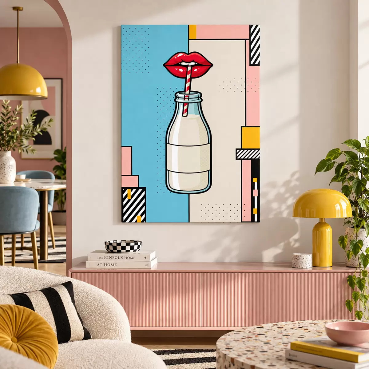 wall murals Sip from a stylish milk bottle s50786