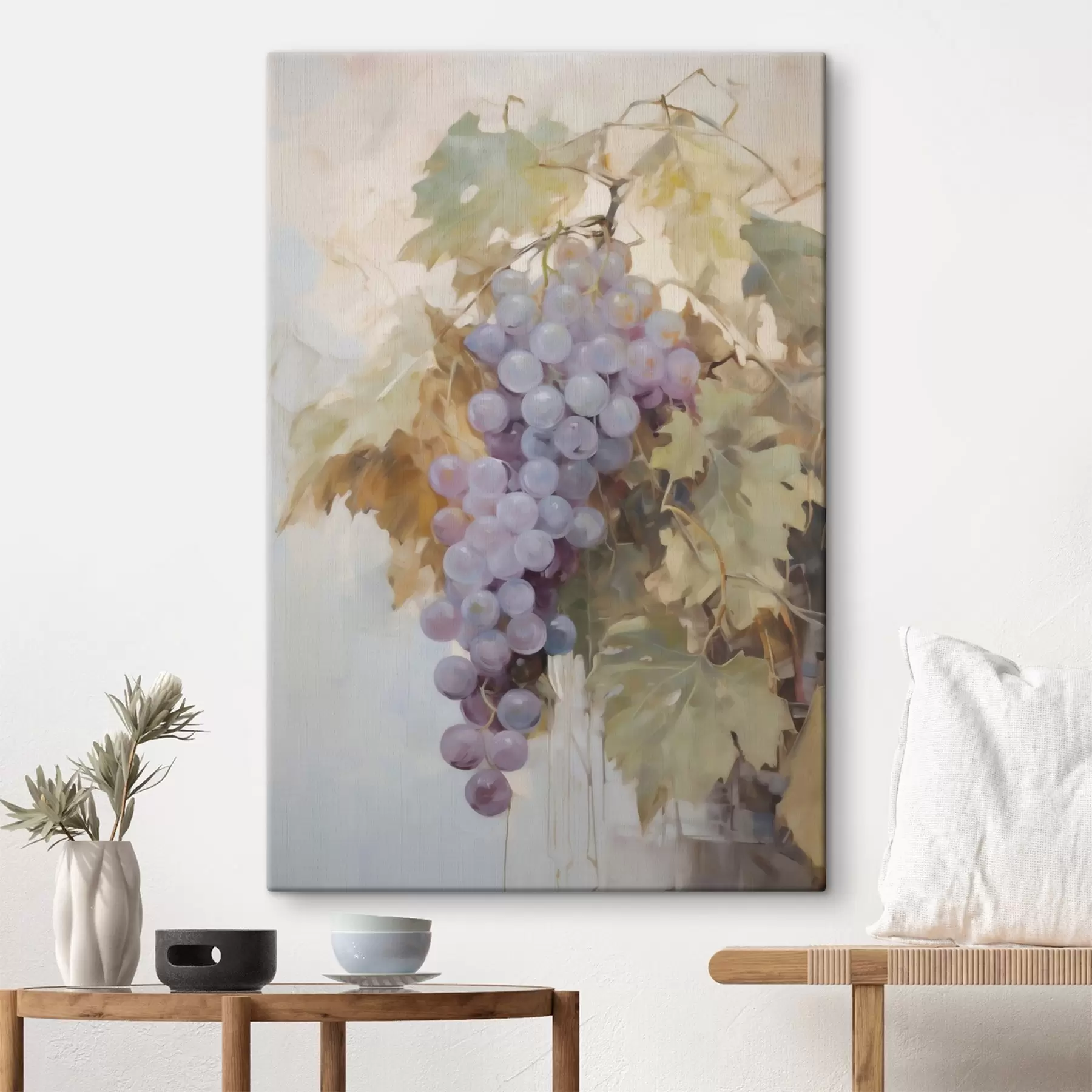 wall murals Grapes, imitation of a painting s51124