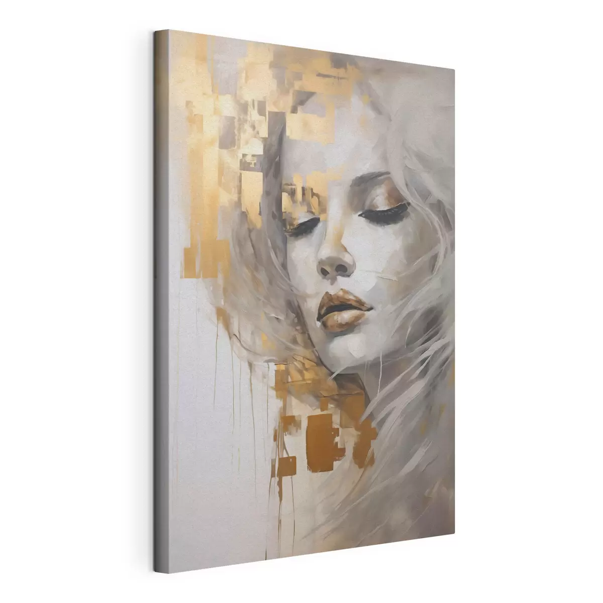 wall murals Abstract portrait of a young woman, imitating a painting s51130